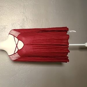 Jessica Simpson junior women's mesh trim with bell sleeve XL NWT BURGUNDY